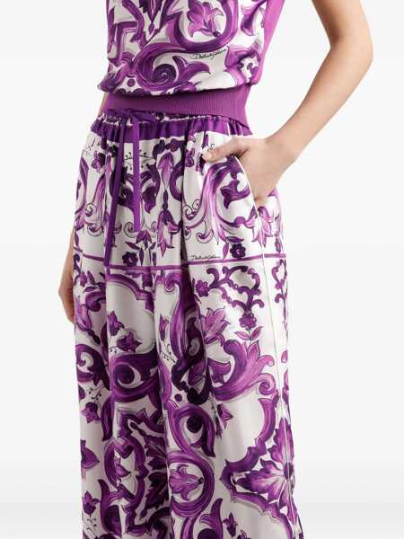 Pantaloni casual Dolce & Gabbana Dolce & Gabbana Printed Twill Trousers MULTICOLOR Femei (BM 18941316) 4