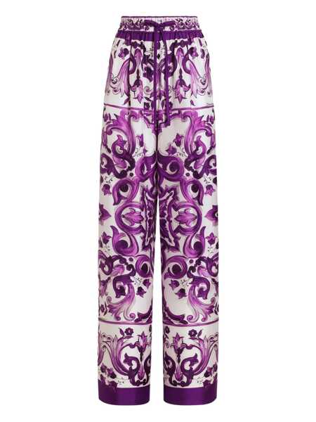 Pantaloni casual Dolce & Gabbana Dolce & Gabbana Printed Twill Trousers MULTICOLOR Femei (BM 18941316) 1