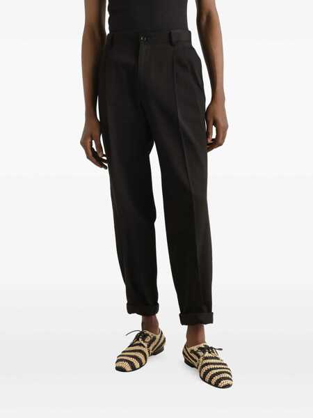 Pantaloni Dolce & Gabbana Black Pants With Turn-Up Hem In Cotton Man Black Barbati (BM 18941658) 4