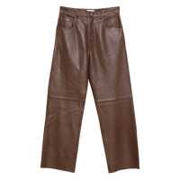 Pantaloni casual 'Bonnie' Brown Five-Pocket Trousers With Belt Loops In Leather Woman Femei
