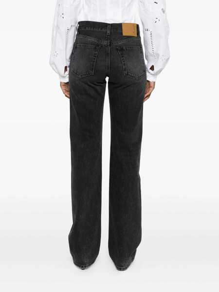 Blugi HAIKURE Black Jeans With Belt Loops And Logo Patch On The Rear In Denim Woman Black Femei (BM 18941934) 4