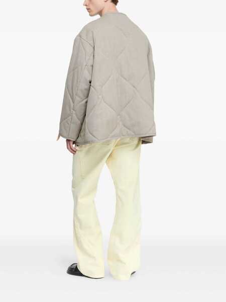 Geci JW Anderson Beige Crewneck Jacket With Quilted Design On The Front And Logo Embroidery On The Rear In Fabric Man Beige Barbati (BM 18942228) 2