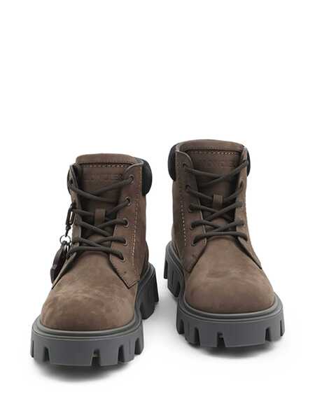 Bocanci Moncler Moncler Peak City Leather Lace-Up Boots BROWN Barbati (BM 18942408) 3