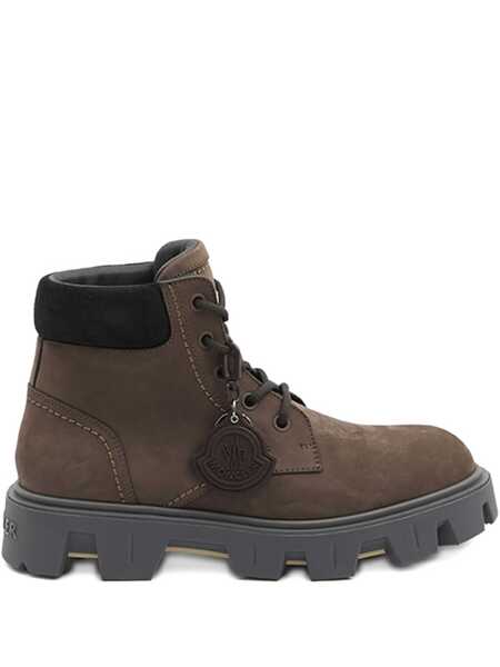 Bocanci Moncler Moncler Peak City Leather Lace-Up Boots BROWN Barbati (BM 18942408) 1