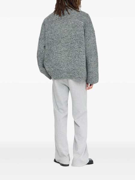 Pulovere JW Anderson Grey Sweater With High Neck And One Front Patch Leather Pocket In Wool Blend Man GREY Barbati (BM 18942762) 3