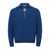 JW Anderson Blue Sweater With Half Zip Closure On The Front In Cotton Piquet Man BLUE