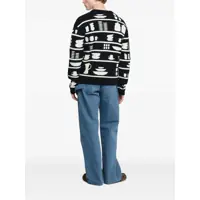 Pulovere JW Anderson pentru Barbati - Pulovere JW Anderson Black And White Crewneck Sweater With Tableware Motif In Wool Man Multicolor Barbati (BM 18942771) - B-mall.ro