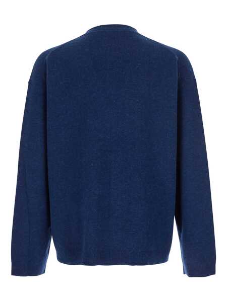 Cardigane JW Anderson Blue Cardigan With V Neck And And Front Zip Closure In Wool Blend Man BLUE Barbati (BM 18942774) 2