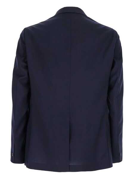 Sacouri LOW BRAND Blue Double-Breasted Jacket With Peak Revers And Embroidery Detail On The Front In Wool Man BLUE Barbati (BM 18942786) 2