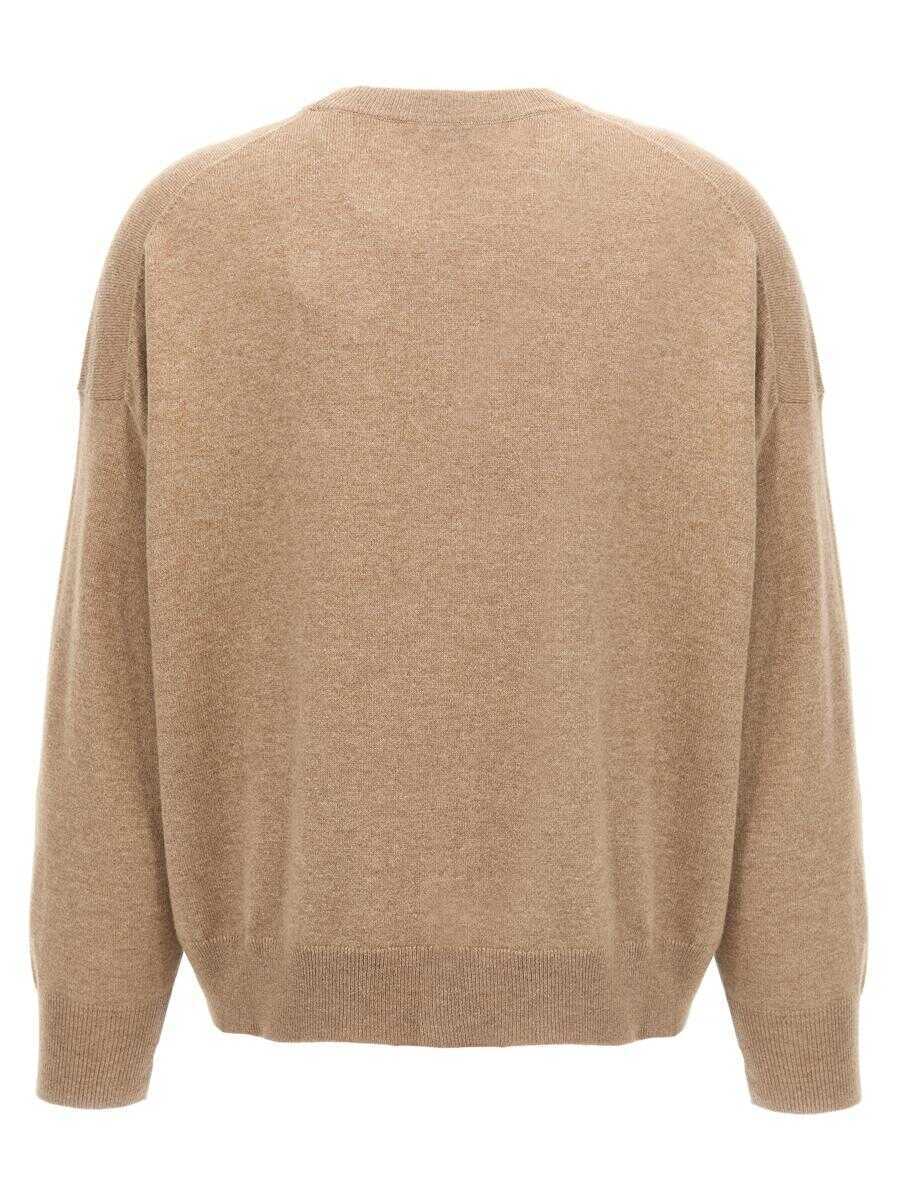 Pulovere Brunello Cucinelli Brunello Cucinelli Monile Crop Sweater Beige Femei (BM 18943005) 2