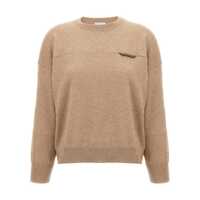 Pulovere Brunello Cucinelli Monile Crop Sweater Femei
