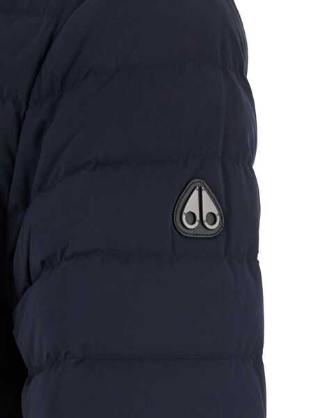 Geci de iarna Moose Knuckles Laki Blue Down Jacket With High Neck And Logo Patch On The Sleeve In Tech Fabric Man BLUE Barbati (BM 18943239) 3