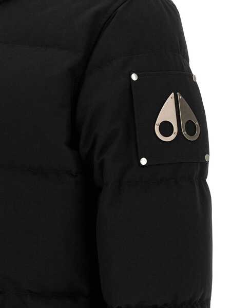 Geci de iarna Moose Knuckles Forrestville Black Down Jacket With Fixed Hood And Logo Patch On The Sleeve In Cotton Blend Man Black Barbati (BM 18943242) 3