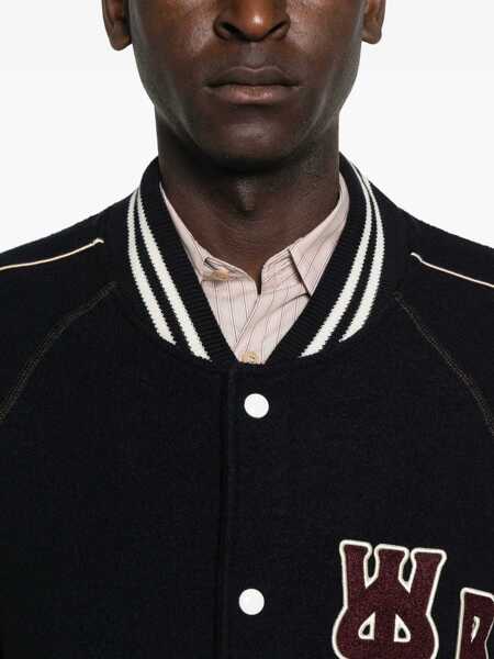 Geci WALES BONNER Wales Bonner The October Varsity Bomber Jacket BLUE Barbati (BM 18943353) 5