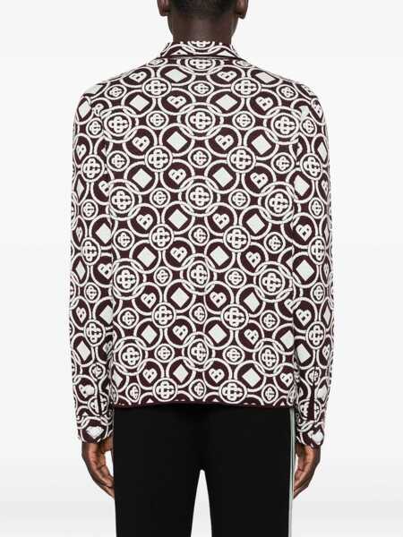 Camasi Casablanca Bordeaux Shirt With Classic Collar And All-Over Monogram In Cotton Man Red Barbati (BM 18943485) 4