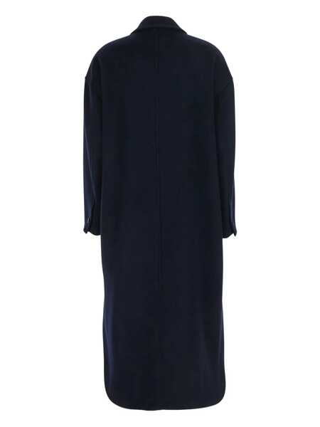 Paltoane Rame Blue Double-Breasted Coat With Peak Lapels In Wool Woman BLUE Femei (BM 18943581) 2