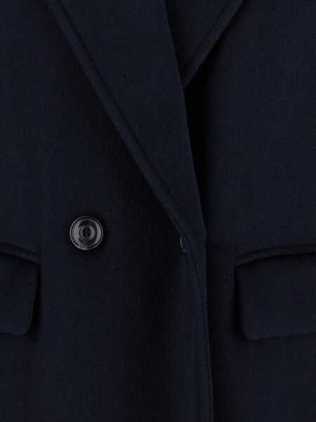 Paltoane Rame Blue Double-Breasted Coat With Peak Lapels In Wool Woman BLUE Femei (BM 18943581) 3