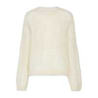 Pulovere White Sweater With Stand-Up Collar In Cashmere And Silk Blend Woman Femei