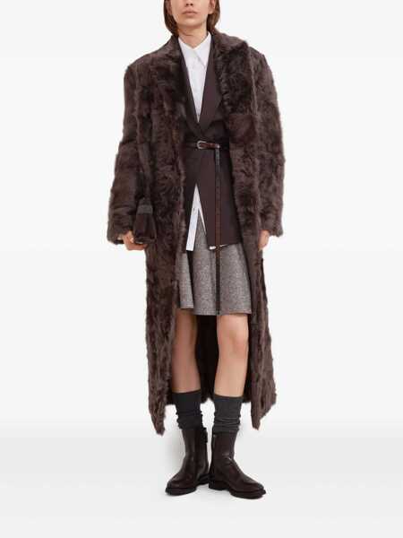 Geci Brunello Cucinelli Brunello Cucinelli Wavy Shearling Coat BROWN Femei (BM 18943908) 2