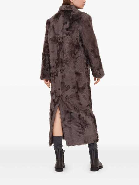 Geci Brunello Cucinelli Brunello Cucinelli Wavy Shearling Coat BROWN Femei (BM 18943908) 3