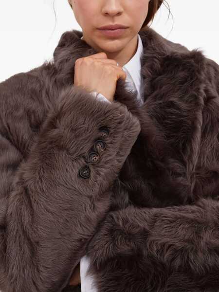 Geci Brunello Cucinelli Brunello Cucinelli Wavy Shearling Coat BROWN Femei (BM 18943908) 4