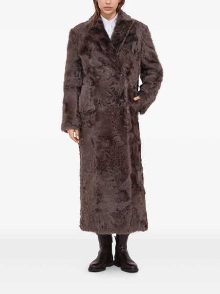Geci Brunello Cucinelli Brunello Cucinelli Wavy Shearling Coat BROWN Femei (BM 18943908) 5