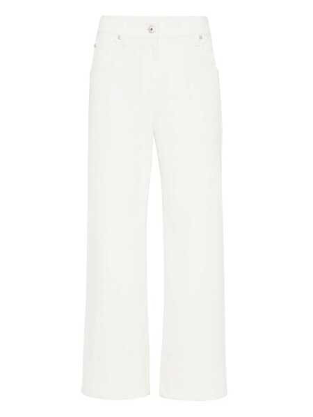 Pantaloni casual Brunello Cucinelli Brunello Cucinelli Monile Crop Pants Beige Femei (BM 18943911) 1