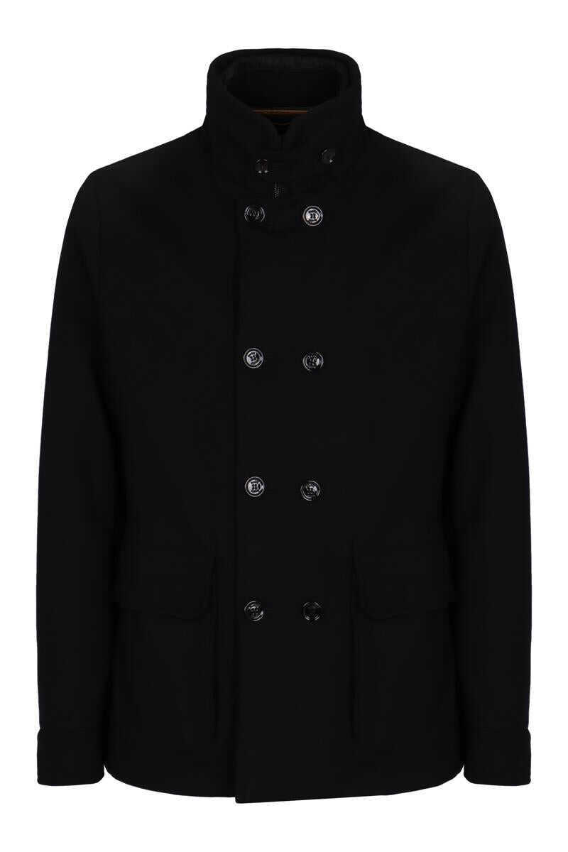 Paltoane Moorer Moorer Bas Double-Breasted Coat Black Barbati (BM 18943965) 1