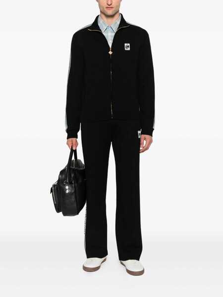 Pulovere Casablanca Black High Neck Sweatshirt With Logo Patch On The Front In Wool Man Black Barbati (BM 18943977) 2