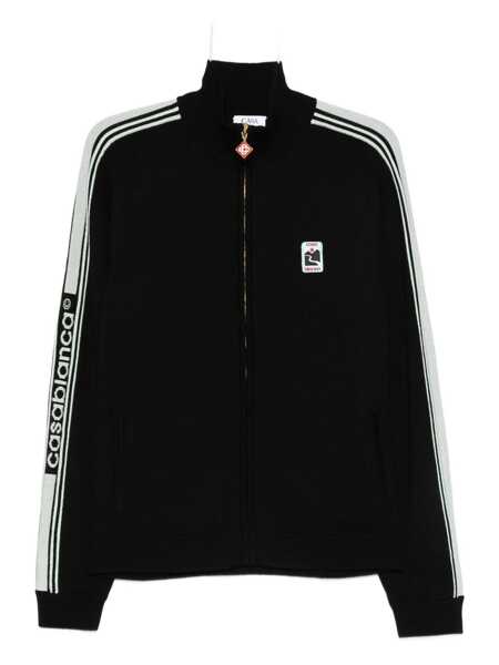 Pulovere Casablanca Black High Neck Sweatshirt With Logo Patch On The Front In Wool Man Black Barbati (BM 18943977) 1