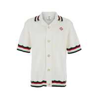 Camasi White Shirt With Classic Collar And Chest Logo Patch In Cotton Man Barbati