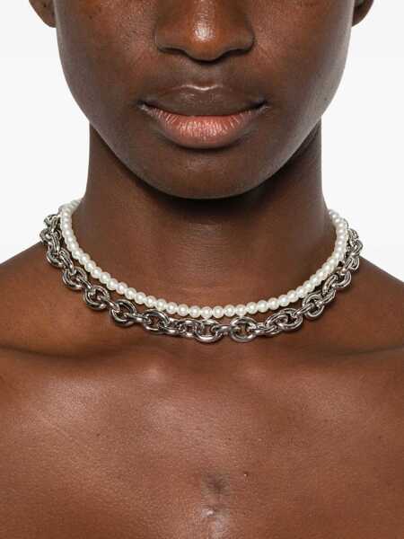 Bijuterii SIMONE ROCHA Simone Rocha Pearl & Chain Necklace With Encased Pearl Flower Accessories GREY Femei (BM 18944406) 2
