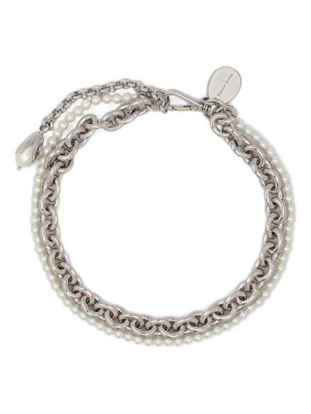 Bijuterii SIMONE ROCHA Simone Rocha Pearl & Chain Necklace With Encased Pearl Flower Accessories GREY Femei (BM 18944406) 1