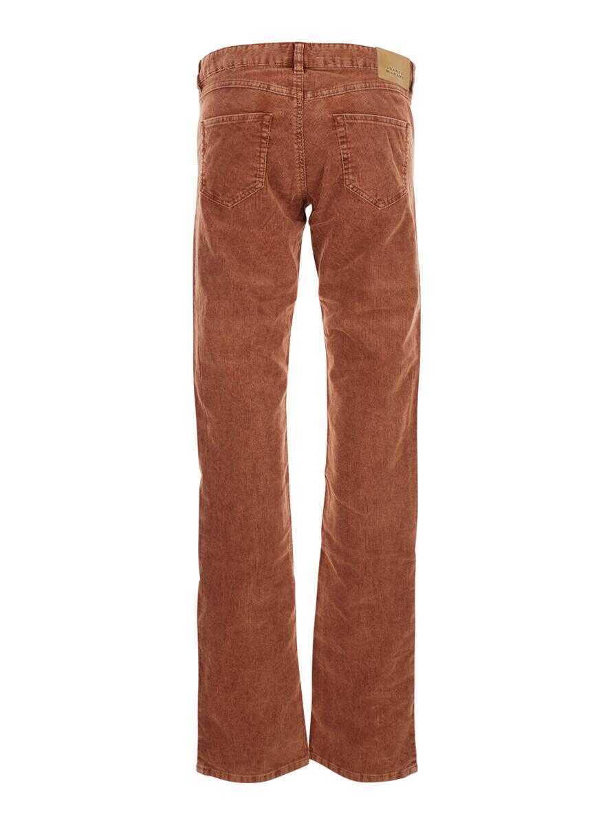 Pantaloni casual Isabel Marant Orange Trousers With Belt Loops And Back Logo Patch In Corduroy Woman ORANGE Femei (BM 18944988) 2