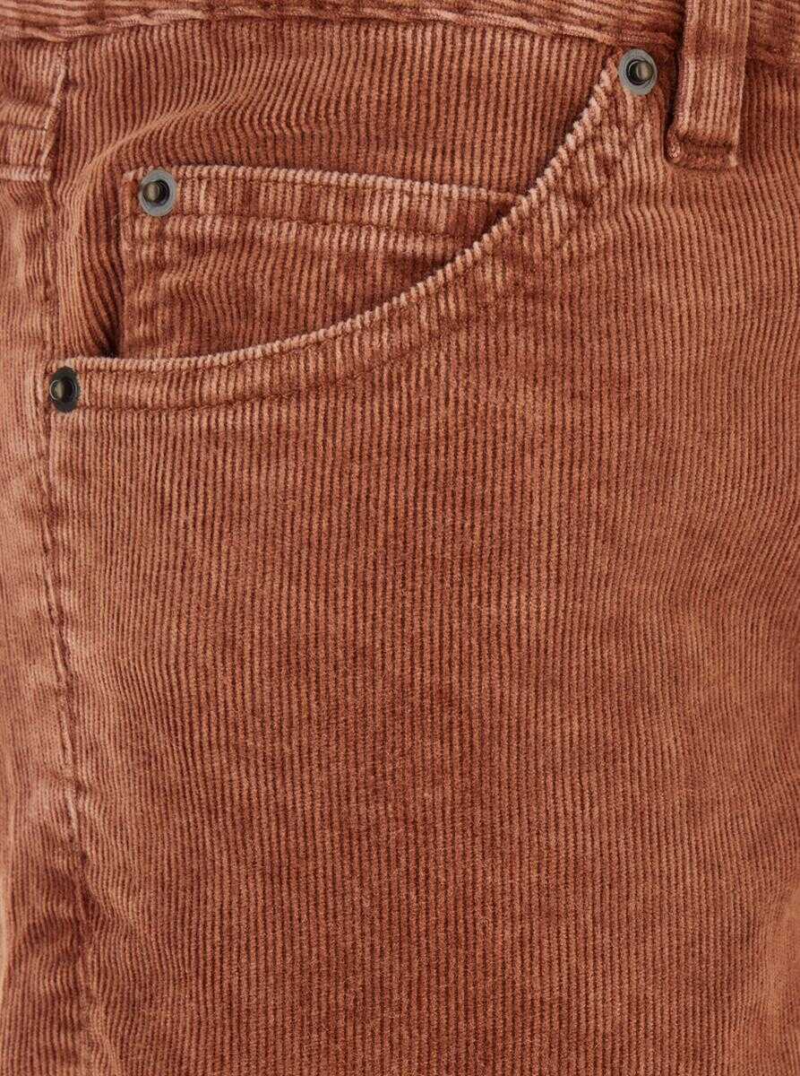 Pantaloni casual Isabel Marant Orange Trousers With Belt Loops And Back Logo Patch In Corduroy Woman ORANGE Femei (BM 18944988) 3