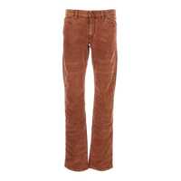 Pantaloni casual Orange Trousers With Belt Loops And Back Logo Patch In Corduroy Woman Femei
