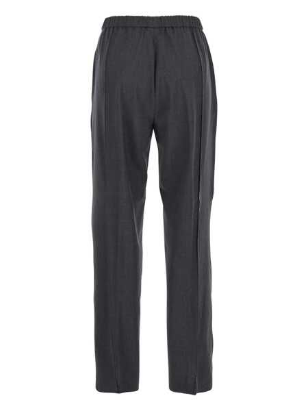 Pantaloni casual Fabiana Filippi Grey Trousers With Elastic Waist In Wool Blend Woman GREY Femei (BM 18945009) 2