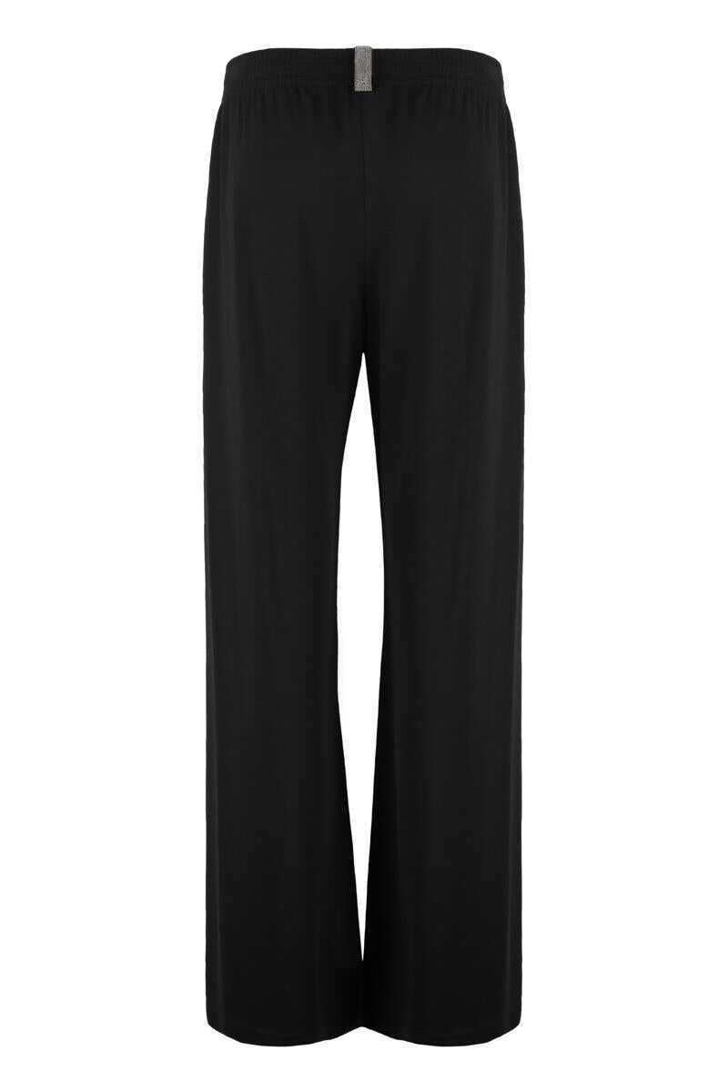 Pantaloni casual Fabiana Filippi Fabiana Filippi Wool Blend Trousers Black Femei (BM 18945015) 2