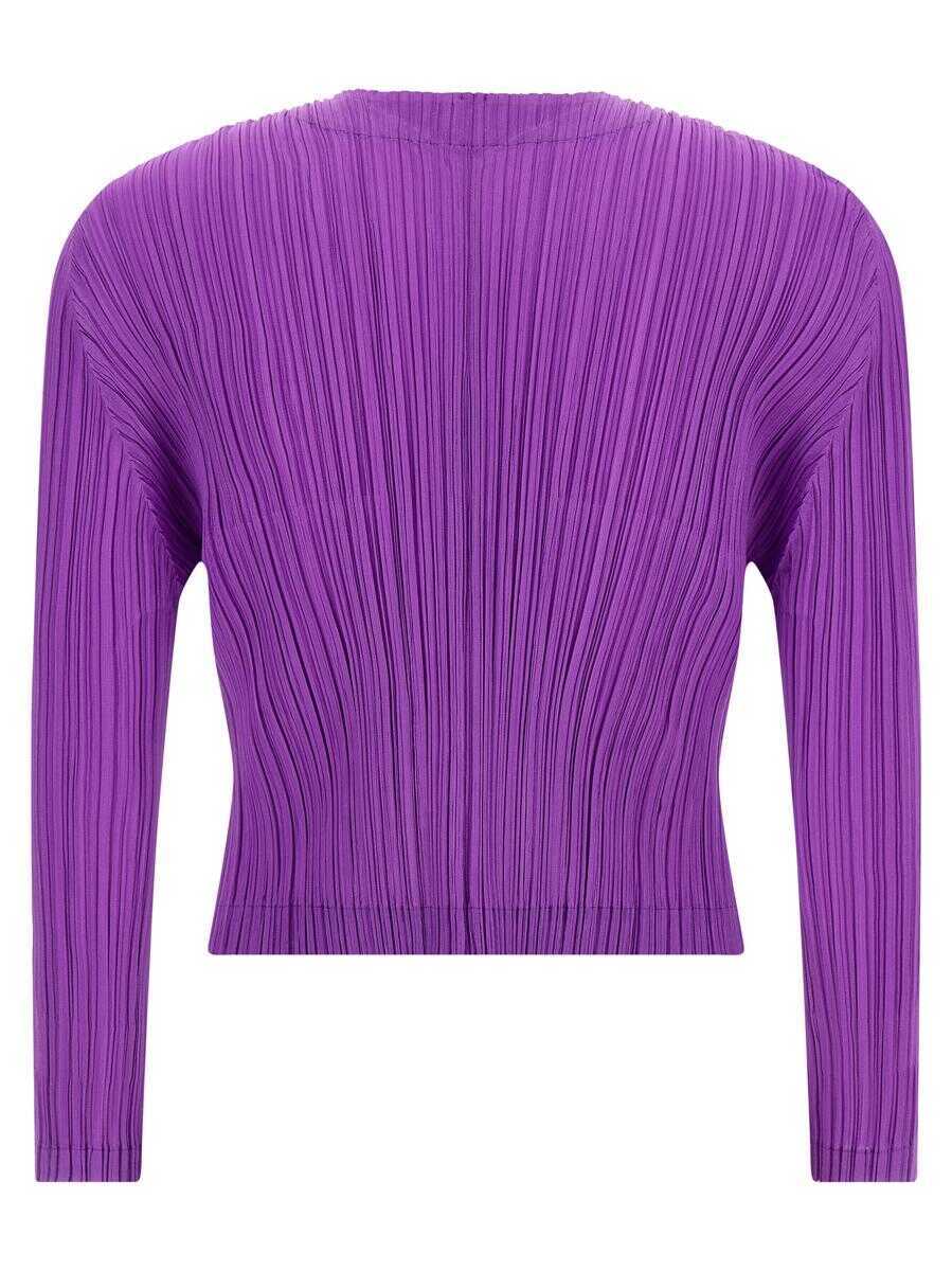 Pulovere PLEATS PLEASE ISSEY MIYAKE Pleats Please Issey Miyake Monthly Colors: August Cardigan PURPLE Femei (BM 18945243) 2