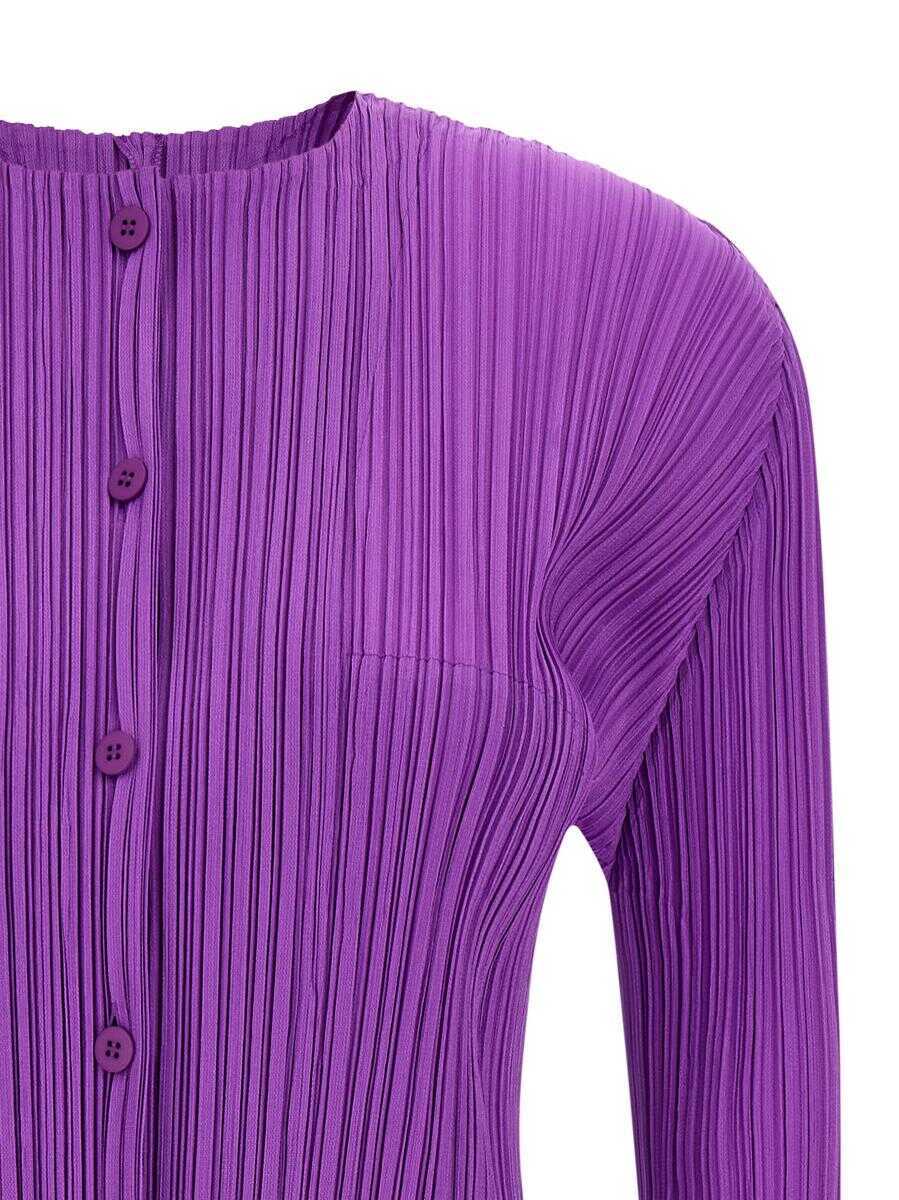 Pulovere PLEATS PLEASE ISSEY MIYAKE Pleats Please Issey Miyake Monthly Colors: August Cardigan PURPLE Femei (BM 18945243) 3