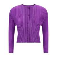 Pulovere Pleats Please Issey Miyake 'Monthly Colors: August' Cardigan Femei