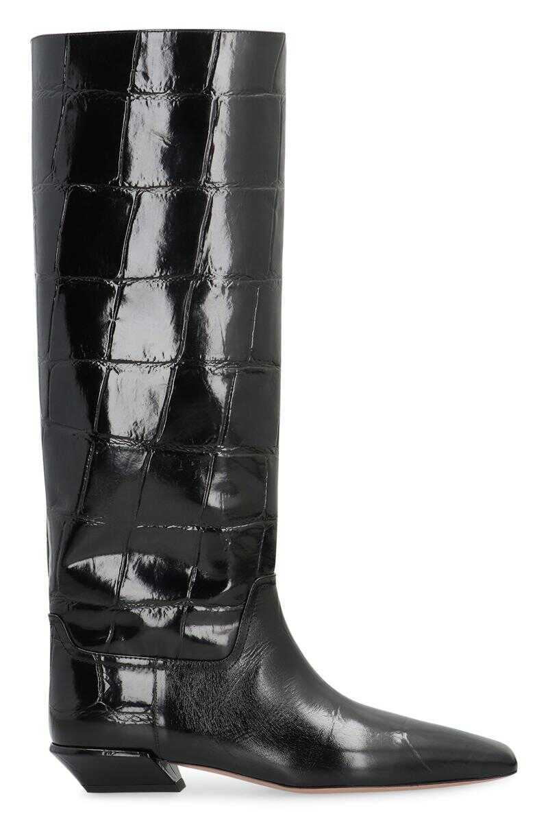 Bocanci Paris Texas Paris Texas Bettina Croco-Print Leather Boots Black Femei (BM 18945381) 2