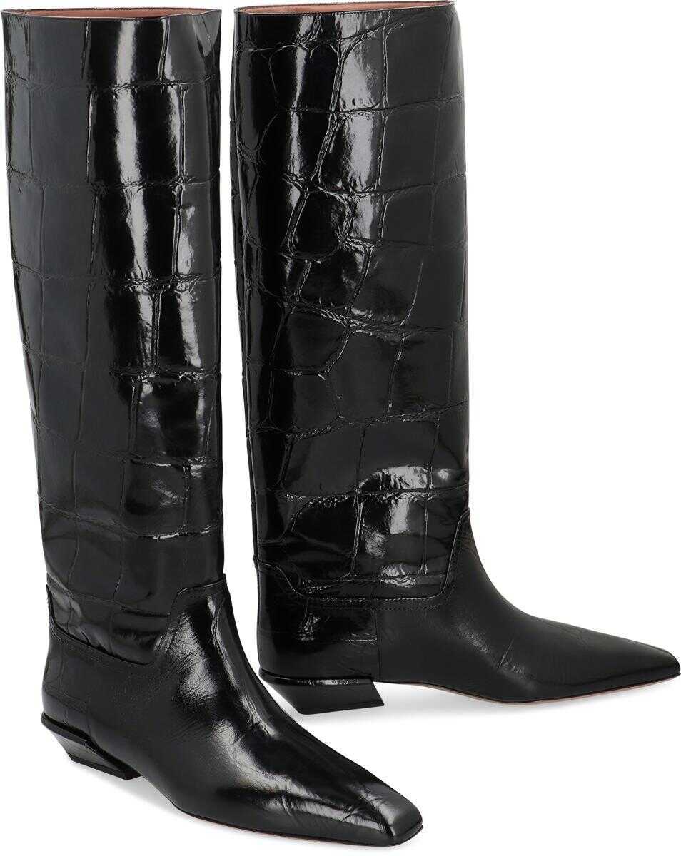 Bocanci Paris Texas Paris Texas Bettina Croco-Print Leather Boots Black Femei (BM 18945381) 3