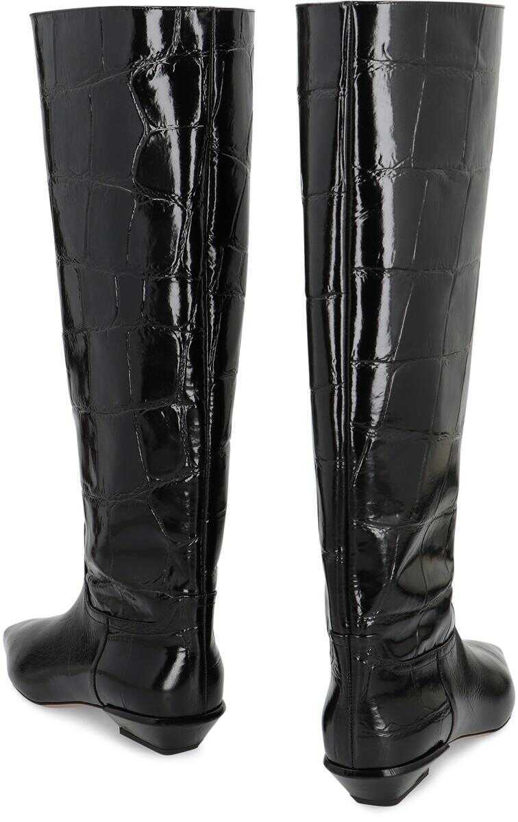 Bocanci Paris Texas Paris Texas Bettina Croco-Print Leather Boots Black Femei (BM 18945381) 4