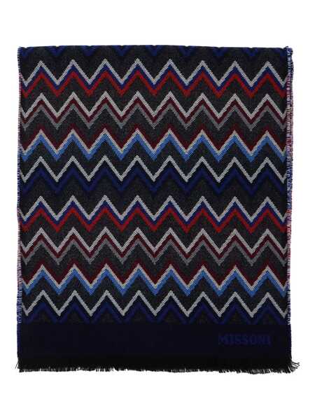 Esarfe MISSONI BEACHWEAR Multicolor Scarf With Zigzag Motif And Fringed Hem In Wool Man MULTICOLOR Barbati (BM 18945981) 2