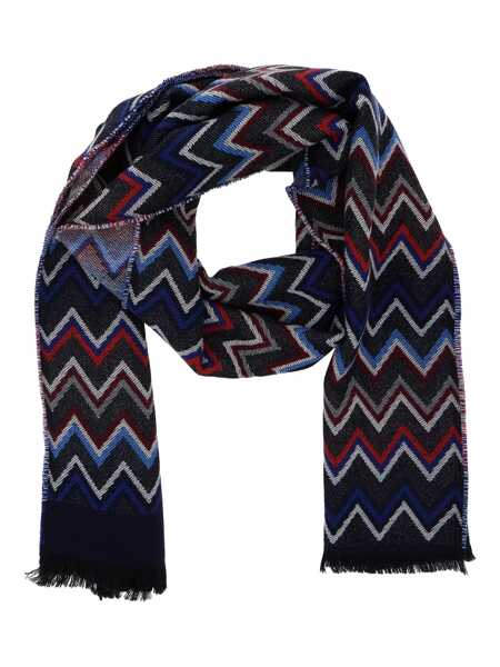 Esarfe MISSONI BEACHWEAR Multicolor Scarf With Zigzag Motif And Fringed Hem In Wool Man MULTICOLOR Barbati (BM 18945981) 1