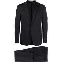 Costume Blue Single-Breasted Suit With Peak Revers In Wool Man Barbati