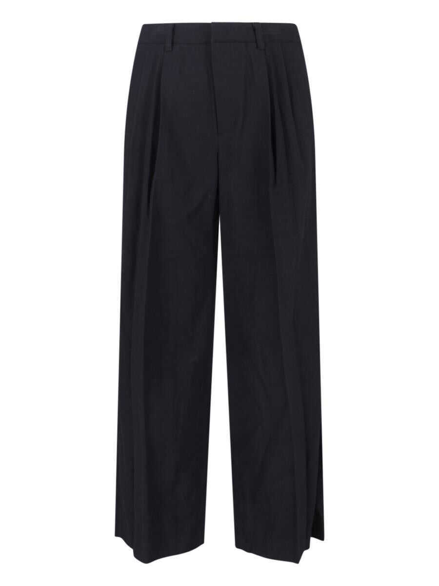Pantaloni DUNST Black Tailored Trousers With Front Pleats In Fabric Man Black Barbati (BM 18947115) 1