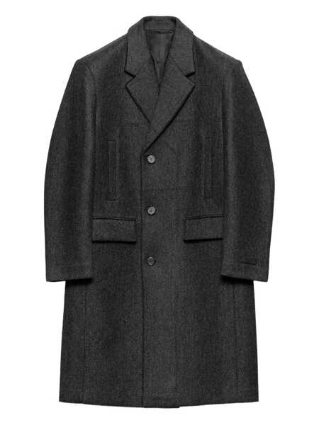 Paltoane Prada Prada Single-Breasted Wool Coat GREY Barbati (BM 18947217) 1