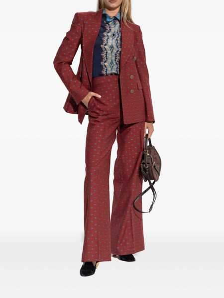 Pantaloni casual ETRO Etro Wool Blend Trousers Red Femei (BM 18947793) 2